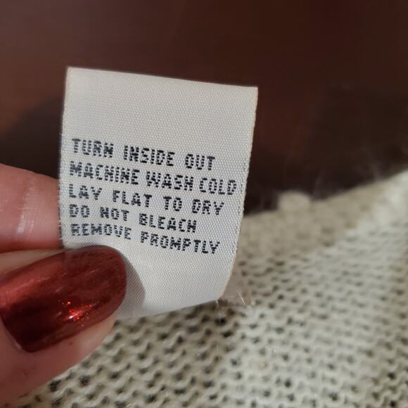 Vtg NWB Casuals Embroidered Floral Mohair Ramie Button Cardigan Sweater Size L - Picture 8 of 10